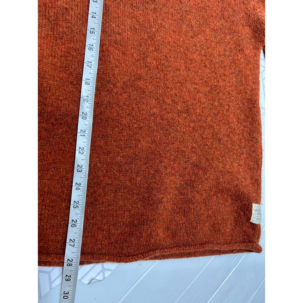 Vintage American Eagle Mens size‎ L 100% Shetland Wool weater Rust Orange g - Picture 5 of 12